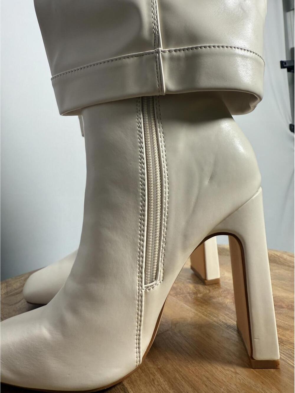NWT Lulus Lorlia Almond Square Toe Knee High Boots Almond Size 5 - Picture 7 of 10